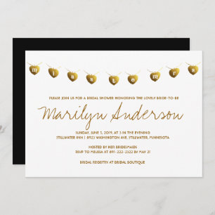 Miss To Mrs Modern Gold Vrijgezellenfeest nodigt u Kaart