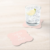 Miss to Mrs Modern Simple Roze Bruiloftsfeest Kartonnen Onderzetters (Insitu)