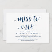 Miss to Mrs., Modern Vrijgezellenfeest Celebration Kaart (Voorkant)