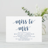 Miss to Mrs., Modern Vrijgezellenfeest Celebration Kaart (Staand voorkant)