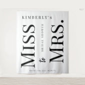 Miss to Mrs Modern vrijgezellenfeest foto achtergr Wandkleed (Voorkant)