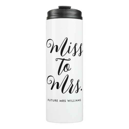 Miss to Mrs Moderne Bruidsfeest Thermosbeker (Voorkant)