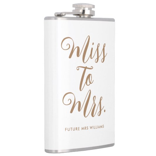 Miss to Mrs Moderne Bruiloft Feest  Heupfles (Rechts)