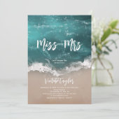 Miss to Mrs. Moody oceanische strand vrijgezellenf Kaart (Staand voorkant)
