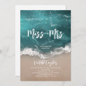 Miss to Mrs. Moody oceanische strand vrijgezellenf Kaart (Voorkant / Achterkant)