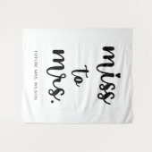 Miss to Mrs Name Vrijgezellenfeest Foto Backdrop Wandkleed (Voorkant (horizontaal))