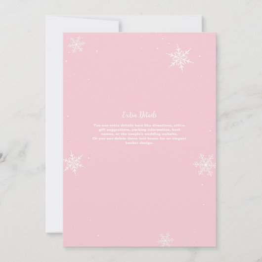 Miss to Mrs Pink Christmas Vrijgezellenfeest Invit Kaart (Achterkant)