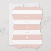 Miss to Mrs Pink Gold & Navy Stripe Vrijgezellenfe Kaart (Achterkant)