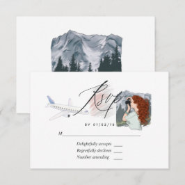 Miss To Mrs Reis Bruiloft RSVP Kaart