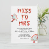 Miss To Mrs Roos Gold Vrijgezellenfeest Kaart (Staand voorkant)