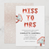 Miss To Mrs Roos Gold Vrijgezellenfeest Kaart (Voorkant / Achterkant)