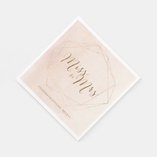 Miss to Mrs Roze Gouden Bruiloft Feest Servetten (Hoek)