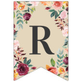 Miss to Mrs Rustic Roze Herfst Bloemen Vrijgezelle Vlaggetjes (Tweede vlag)