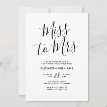 Miss To Mrs Simple Minimalist Vrijgezellenfeest Pa