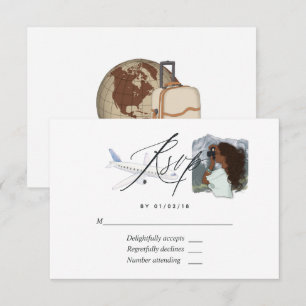 Miss to Mrs Travel Vrijgezellenfeest RSVP-kaart RSVP Kaartje