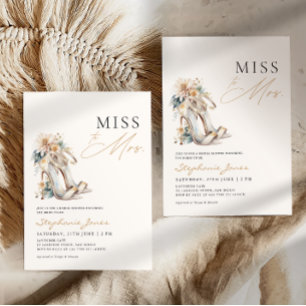 Miss To Mrs. Trouw Hoge Hakken Bruidsdouche  Kaart