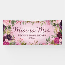 Miss to Mrs. Vintage Roze Paarse Bruiloft Uitnodig
