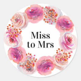Miss to Mrs Vrijgezellenfeest Bright Floral Ronde Sticker