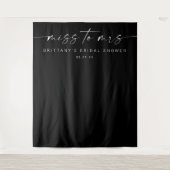 Miss to Mrs Vrijgezellenfeest Decor Backdrop Black Wandkleed (Voorkant)