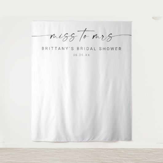 Miss to Mrs Vrijgezellenfeest Decor Backdrop Wandkleed (Voorkant)