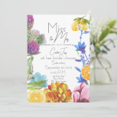 Miss to Mrs Vrijgezellenfeest Invite Kaart (Staand voorkant)