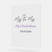 Miss to Mrs vrijgezellenfeest naam toevoegen datum Acryl Bord (Hoek)