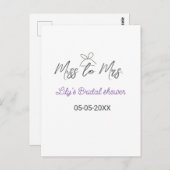 Miss to Mrs vrijgezellenfeest naam toevoegen datum Briefkaart (Voorkant / Achterkant)