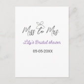 Miss to Mrs vrijgezellenfeest naam toevoegen datum Briefkaart (Voorkant)