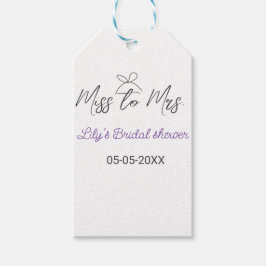 Miss to Mrs vrijgezellenfeest naam toevoegen datum Cadeaulabel