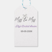 Miss to Mrs vrijgezellenfeest naam toevoegen datum Cadeaulabel (Achterkant)