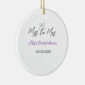 Miss to Mrs vrijgezellenfeest naam toevoegen datum Keramisch Ornament (Rechts)