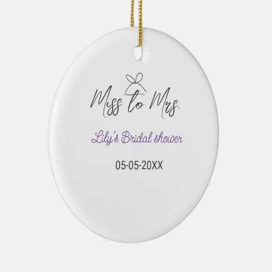 Miss to Mrs vrijgezellenfeest naam toevoegen datum Keramisch Ornament (Rechts)