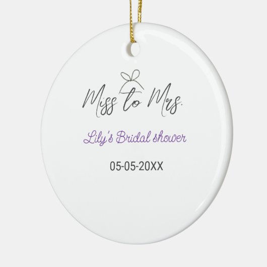 Miss to Mrs vrijgezellenfeest naam toevoegen datum Keramisch Ornament (Links)