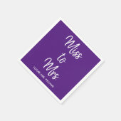 Miss to Mrs Vrijgezellenfeest Paarse & Witte Hen D Servet (Hoek)