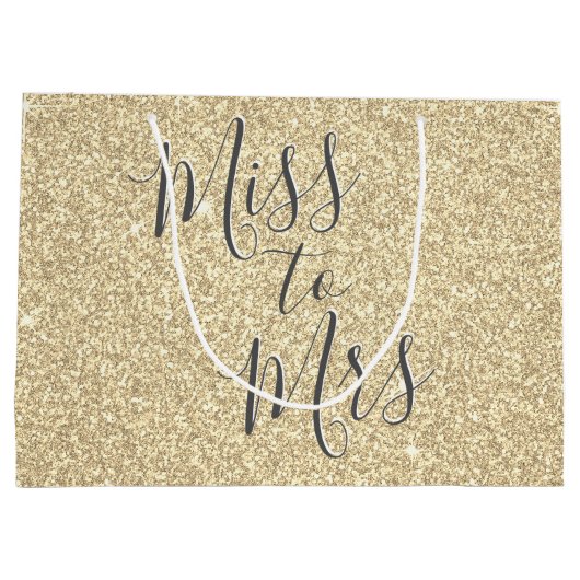 Miss to Mrs Vrijgezellenfeest Party Gold Sparkle Groot Cadeauzakje (Achterkant)