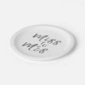 Miss to Mrs Vrijgezellenfeest Party Zilverfolie Papieren Bordje (Gekanteld)