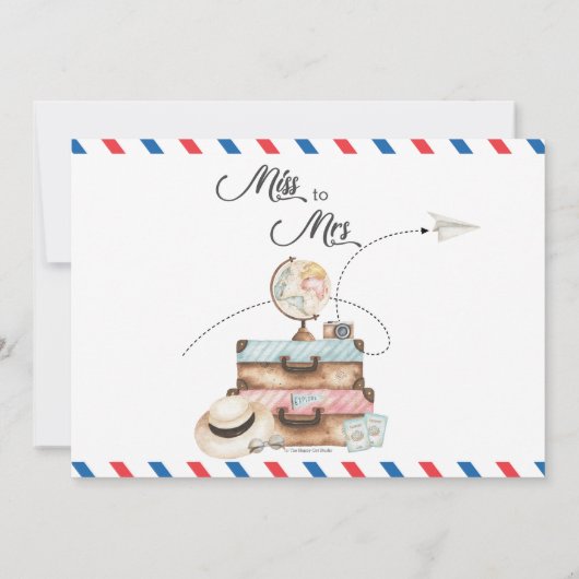 Miss to Mrs Vrijgezellenfeest Reisreis Verzending Kaart (Achterkant)