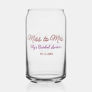Miss to Mrs vrijgezellenfeest Voeg naam toe datum Blikvorm Glas