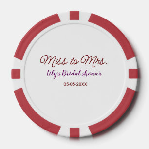 Miss to Mrs vrijgezellenfeest Voeg naam toe datum Poker Chips
