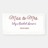 Miss to Mrs vrijgezellenfeest Voeg naam toe datum  Spandoek (Horizontaal)