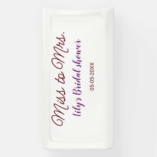 Miss to Mrs vrijgezellenfeest Voeg naam toe datum  Spandoek (Verticaal)