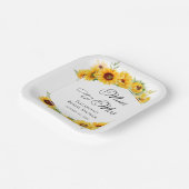 Miss To Mrs | Zonnebloem Herfst Bruiloftsfeest Papieren Bordje (Gebogen)