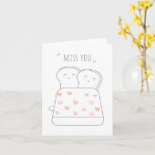 Miss Toast Toast Liefde Wenskaart Kaart (Gele Bloem)