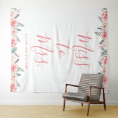 Miss tot Mrs Banner Bloem Roze Bruidsfeest Prop Wandkleed (In Situ (horizontaal))