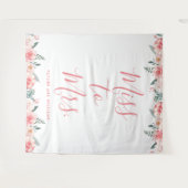 Miss tot Mrs Banner Bloem Roze Bruidsfeest Prop Wandkleed (Voorkant (horizontaal))