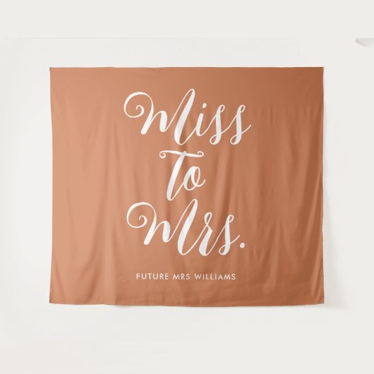 Miss tot Mrs Banner Modern Boho Bachelorette Wandkleed (Voorkant (horizontaal))