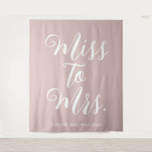 Miss tot Mrs Banner Moderne Bruiloftsdouche Prop Wandkleed