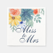 Miss tot Mrs Bloemige Succulente Macaron Bruidsdou Servet (Voorkant)