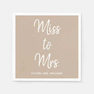 Miss tot Mrs Bruidsdouche Bachelorette Feest Servet