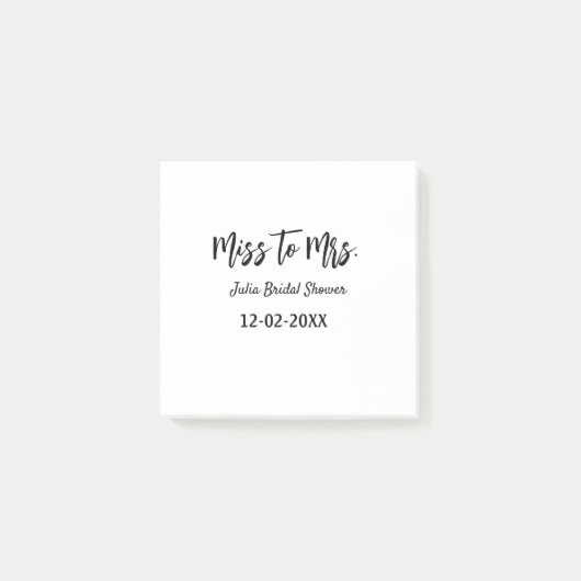 Miss tot Mrs bruiloft chic eenvoudig naam toevoege Post-it® Notes (Voorkant)